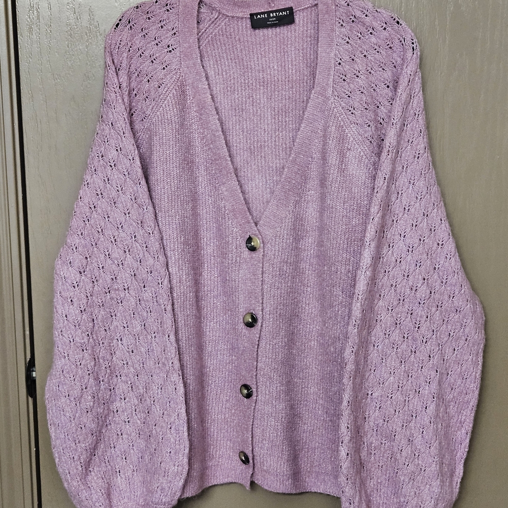 Lane Bryant Women's Mauve V-Neck Cardigan 22/24